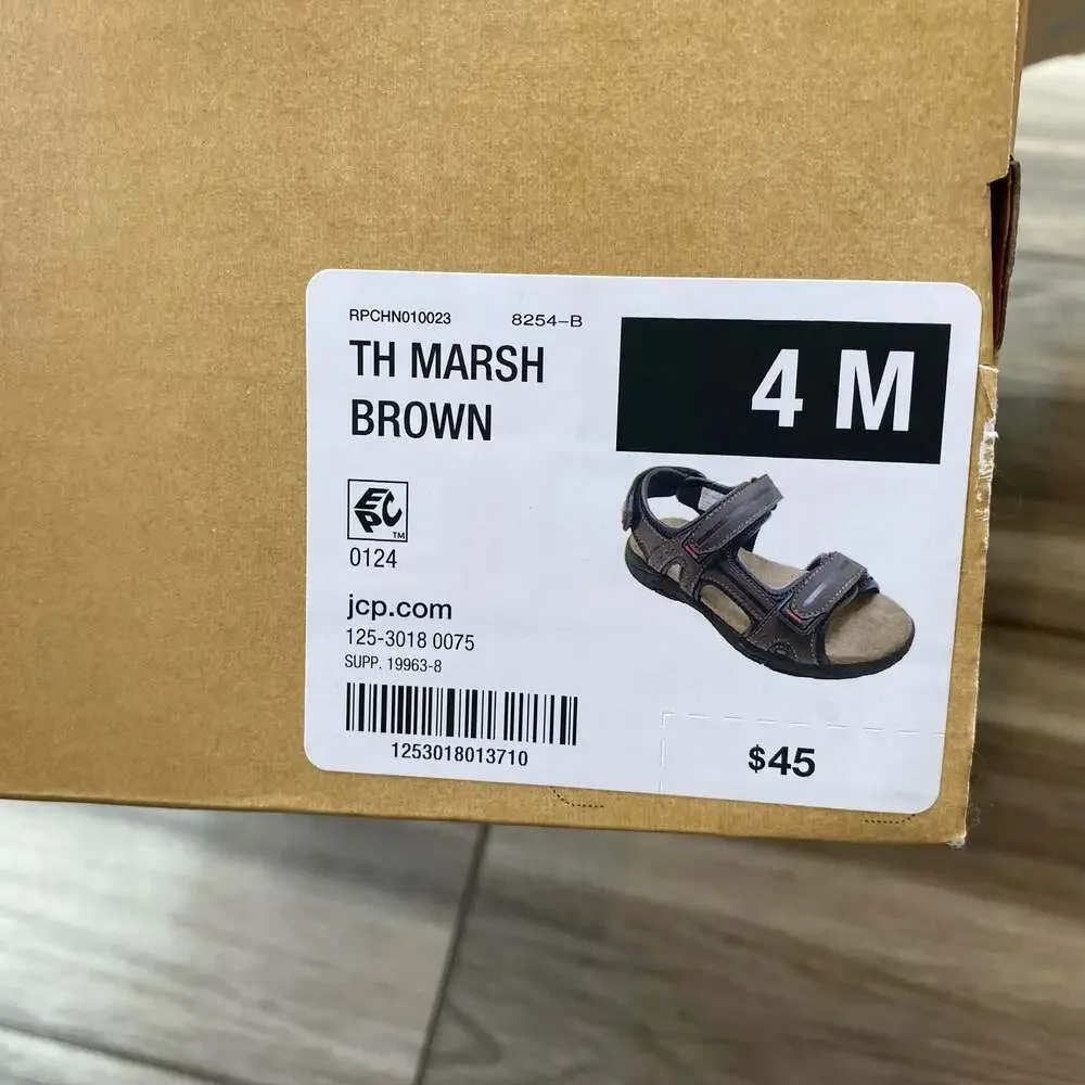 Thereabouts TH Marsh Adjustable Strap Sandals in Brown 4M New